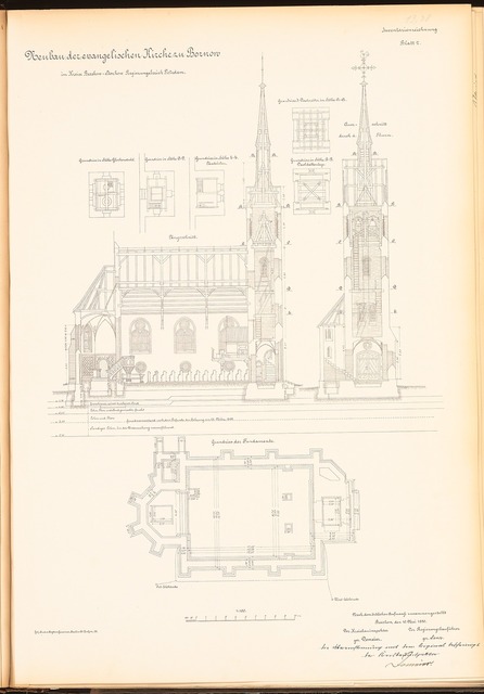 Bauplan Kirche Bornow zwei